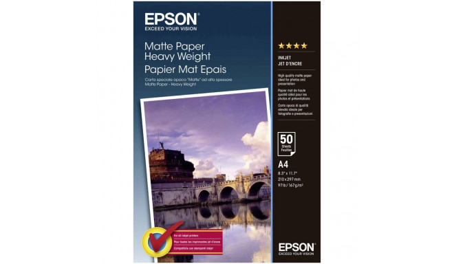 Epson matt paber raske A4, 50 lehte, 167g S041256