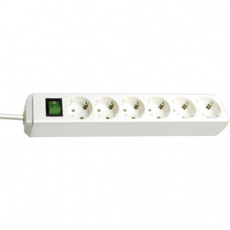 Brennenstuhl ECO-Line 6 fold white 1,5m + switch