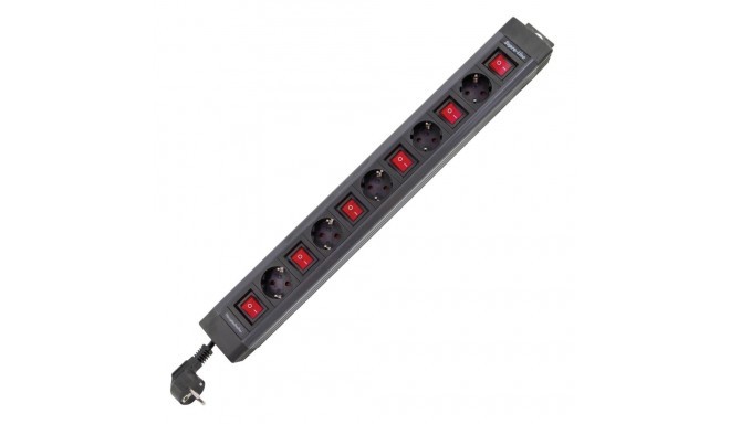 REV 5-fold Multiple Socket 3,7 m Single Switch  anthracite