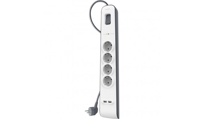 Belkin Surge Plus 4-kordne koos 2 x USB 2,4A