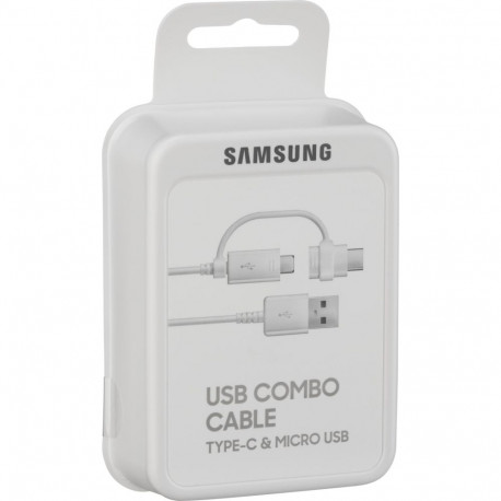 Samsung andmesidekaabel Micro-USB-USB-A + USB-C adapter hulgipakk, valge