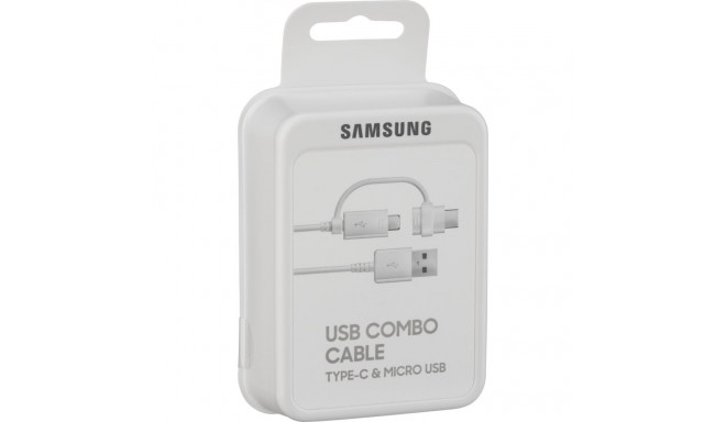 Samsung andmesidekaabel Micro-USB-USB-A + USB-C adapter hulgipakk, valge