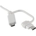 Samsung Andmesidekaabel Micro-USB-ilt USB-A-le koos USB-C Adapteriga valge