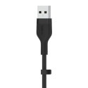 Belkin Flex Lightning/USB-A 1m mfi sert., must CAA008bt1MBK