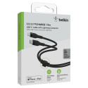 Belkin Flex Lightning/USB-C 15W 3m, MFI, 15W, Must CAA009bt3MBK