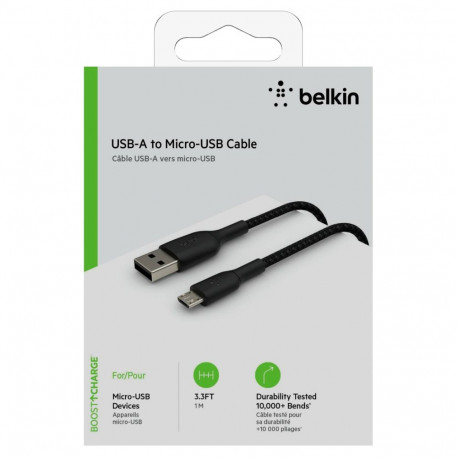 Belkin Micro-USB-kaabel ümbrises 1m must CAB007bt1MBK