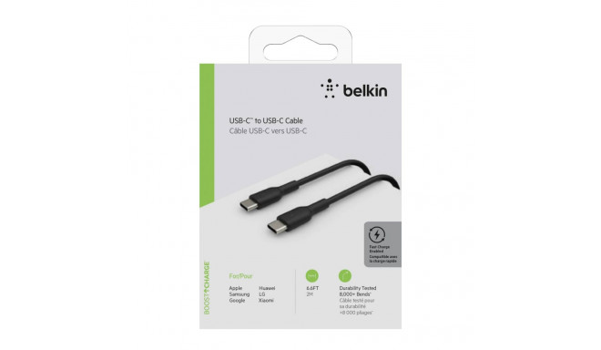 Belkin USB-C/USB-C kaabel 2m PVC, must CAB003bt2MBK