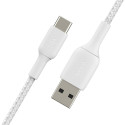 Belkin USB-C/USB-A kaabel 3m punutud, valge CAB002bt3MWH