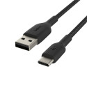 Belkin USB-C/USB-A Kaabel 2m punutud, must CAB002bt2MBK