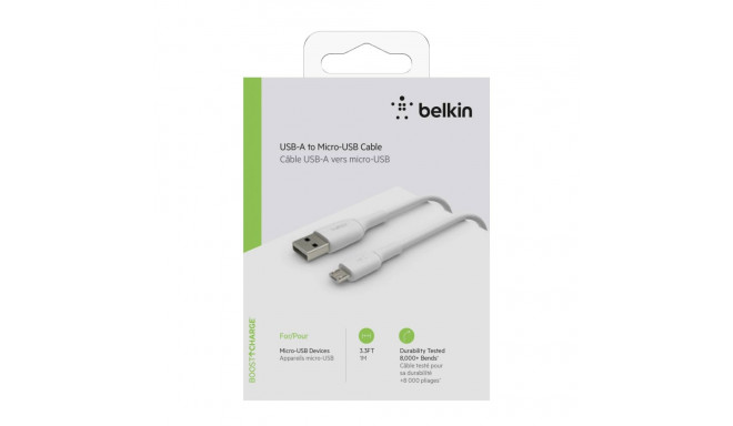 Belkin Micro-USB/USB-A 1m PVC valge CAB005bt1MWH