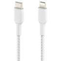 Belkin Lightning/USB-C Kaabel 2m, punutud, MFi sertifikaadiga, valge