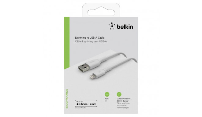 Belkin Lightning laadimis-/sünkroonimiskaabel 1m, PVC, valge, mfi-sertifitseeritud