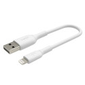 Belkin Lightning kaabel 15cm, PVC, valge, mfi sert.