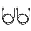 1x2 Verbatim Micro USB Cable Sync & Charge 100cm black 48874