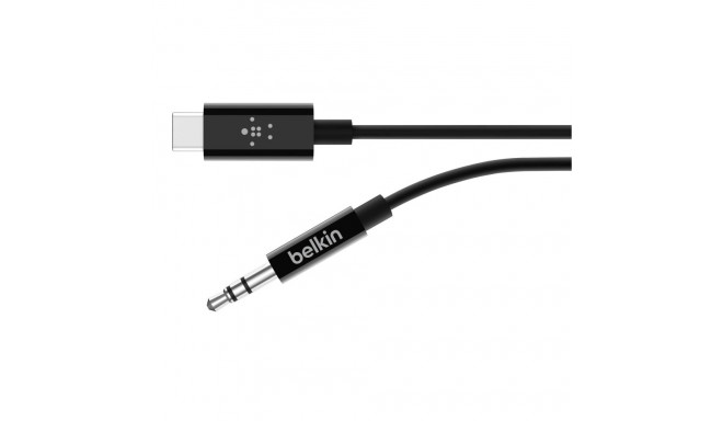 Belkin RockStar 3,5mm Aud./USB-C kaabel 0,9m must F7U079bt03-BLK