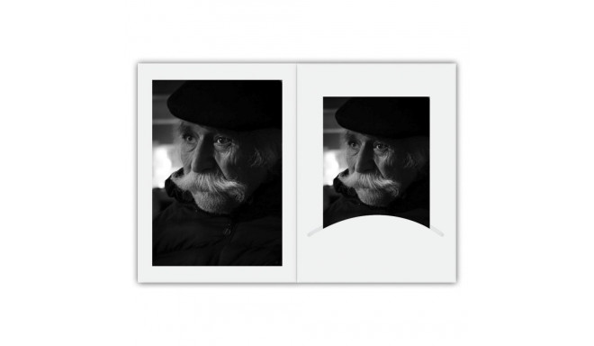 1x100 Daiber Portrait folders w. passepartout 13x18 white silk