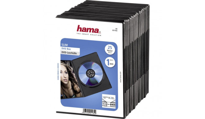 Hama Slim DVD Jewel Case pack of 25, black         51182