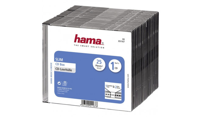 1x25 slim CD jewel case läbipaistev/must 51167