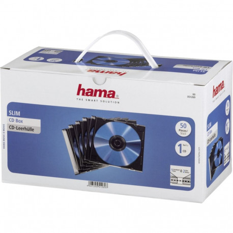 Hama CD Jewel Case SlimLine läbipaistev-must 1x50 51269