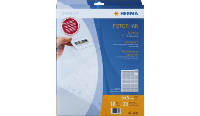 Herma Slide Pockets 5x5 10 sheets clear/matt        7698