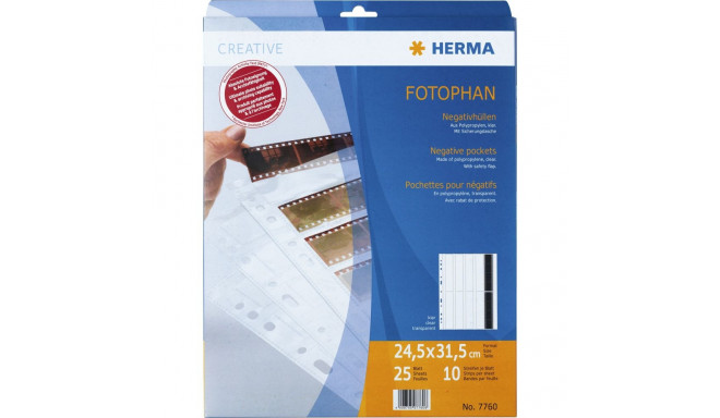 Herma negatiivtaskud PP läbipaistev 25 lehte/4-riba 7760