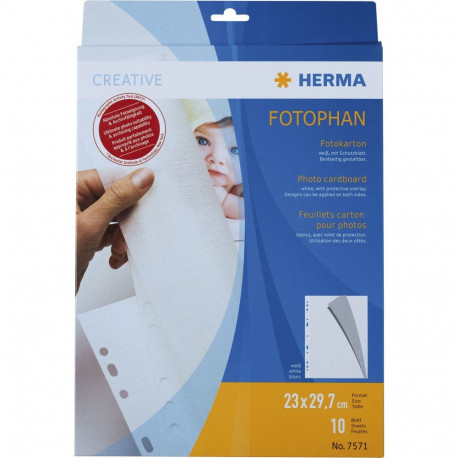 Herma Photo Cardboard white 10 Sheets 7571