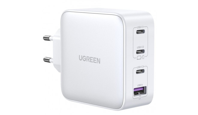 UGREEN USB-A+3xUSB-C 100W GaN Tech kiire seinalaadija EU valge
