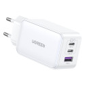 UGREEN Nexode USB-A+2*USB-C 65W GaN Tehnoloogia Kiirlaadija Valge