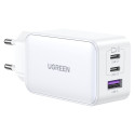 UGREEN Nexode USB-A+2*USB-C 65W GaN Tehnoloogia Kiirlaadija Valge