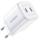 UGREEN Nexode 45W Kahe USB-C PD Laadija (25W+20W) valge