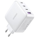 UGREEN USB-A+3xUSB-C 100W GaN-tehnoloogiaga Kiirlaadija EU Valge