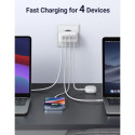 UGREEN USB-A+3xUSB-C 100W GaN-tehnoloogiaga Kiirlaadija EU Valge
