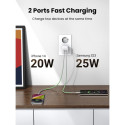 UGREEN Nexode 45W Kahe USB-C PD Laadija (25W+20W) valge