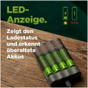 GP ReCyko M451/270 4-pordiline USB-laadija koos 4xAA NiMh 2600mAh akudega