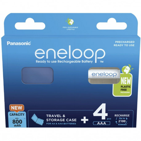 1x4 Panasonic Eneloop Micro AAA 800mAh + akukarp BK-4MCDEC4BE