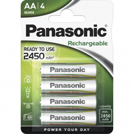 1x4 Panasonic NiMH Mignon AA 2450 mAh laetav Evolta aku