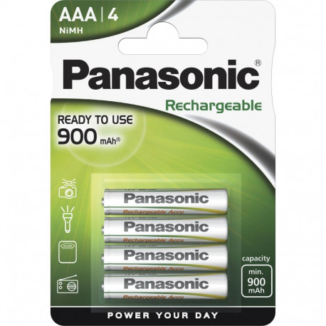 1x4 Panasonic NiMH Micro AAA 900 mAh aku