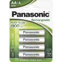 1x4 Panasonic NiMH Mignon Akud AA 1900 mAh Valmis Kasutuseks