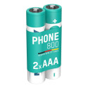 1x2 Ansmann maxE NiMH taaslaetavat akut Micro AAA 800 mAh DECT telefonile