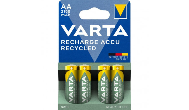 1x4 Varta RECHARGE ACCU taaskasutatud 2100 mAH AA Mignon NiMH