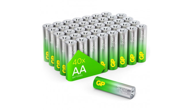 1x40 GP Super Alkaline AA Mignon Batteries PET Box GPSUP15A900C40