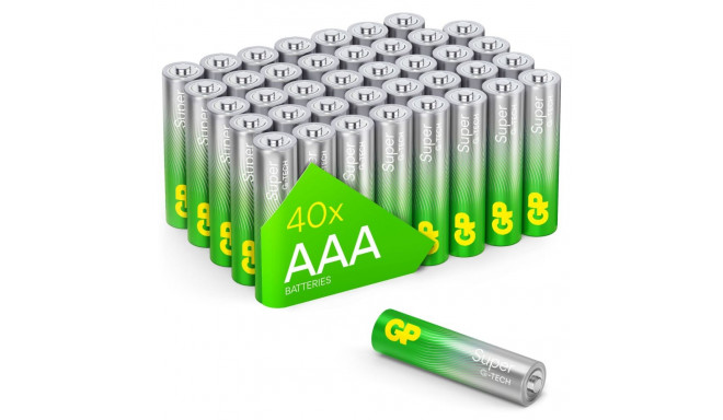 1x40 GP Super Alkaline AAA mikro patareid PET karp 03024AETA-B40