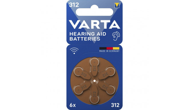 1x6 Varta kuuldeaparaadi patareid tüüp 312 24607101416