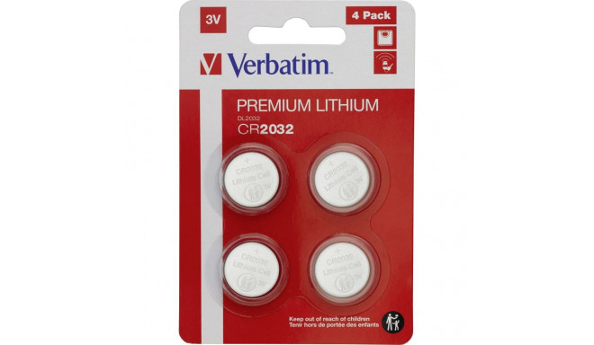 1x4 Verbatim CR 2032 Liitium-patarei 49533