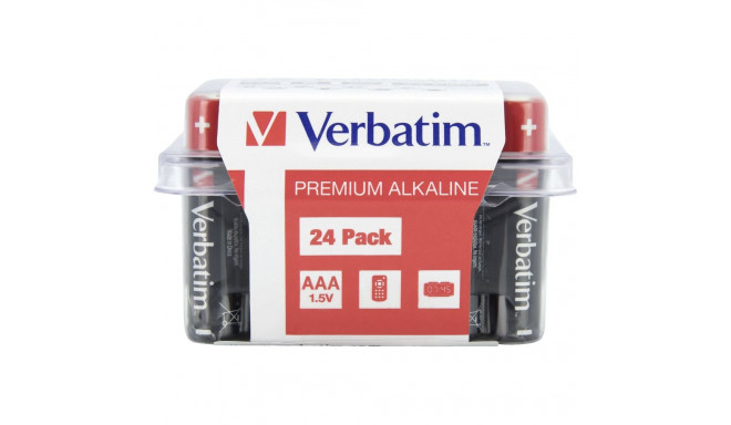 1x24 Verbatim Alkaline battery Micro AAA LR 03 PVC Box    49504