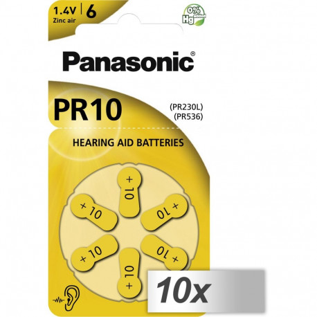 10x1 Panasonic PR 10 kuuldeaparaadi patareid tsink-õhk 6 tk
