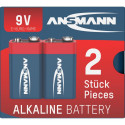 1x2 Ansmann Alkaline 9V-plokk punane seeria