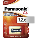 12x1 Panasonic Pro Power 6 LR 61 9V patareiplokk sisekarbis