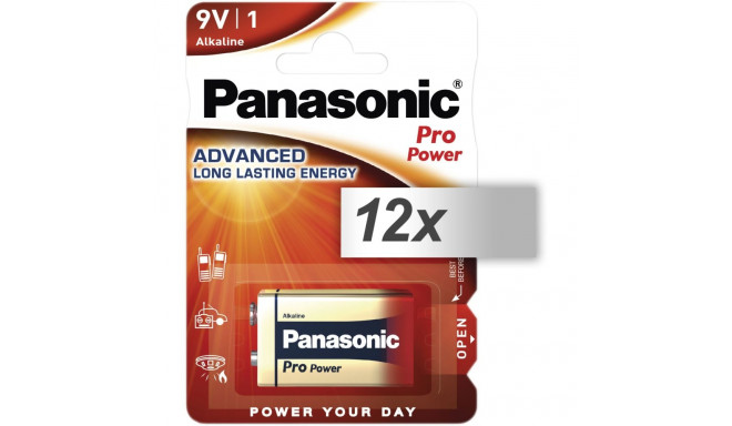 12x1 Panasonic Pro Power 6 LR 61 9V plokk sisekarp