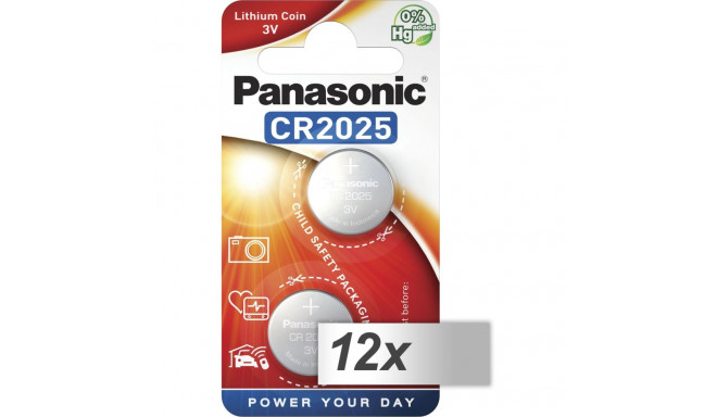 12x2 Panasonic CR 2025 liitium toite VPE sisekarp